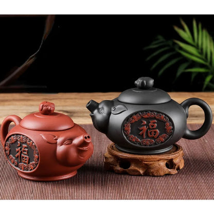 Chinese Yixing Purple Clay Teapot Traditional Dragon Tea Pot Big Capacity Handmade Retro Tea Set Kettle Creative Kung Fu Teapot