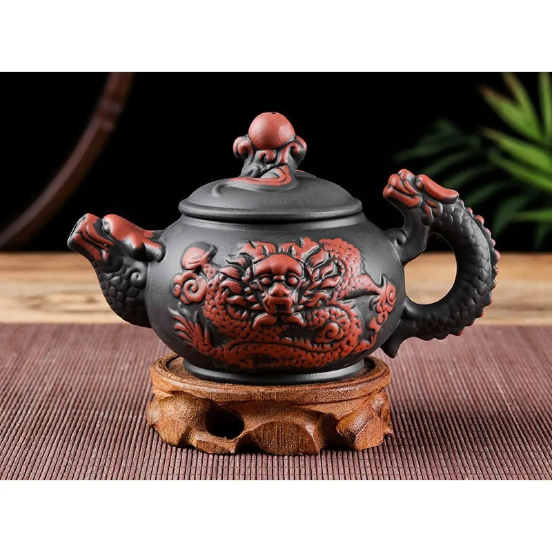 Chinese Yixing Purple Clay Teapot Traditional Dragon Tea Pot Big Capacity Handmade Retro Tea Set Kettle Creative Kung Fu Teapot