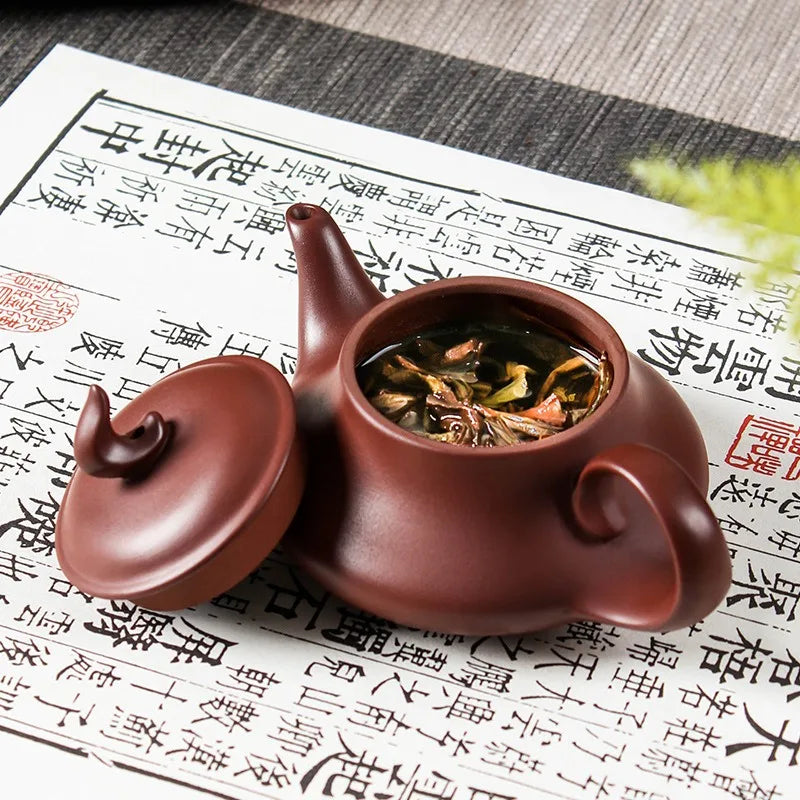 Chinese Yixing Purple Clay Teapots Handmade Dragon Egg Filter Tea Pot Authentic Zisha Tea Set Home Customized Beauty Kettle
