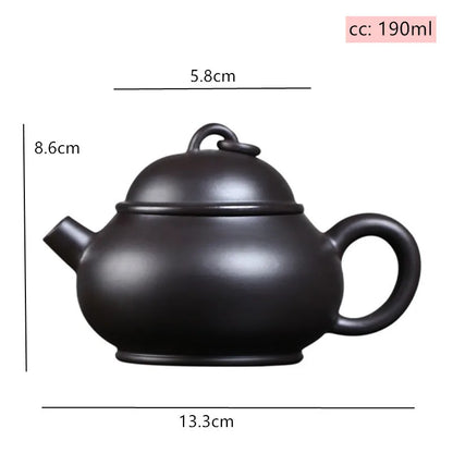 Chinese Yixing Purple Clay Teapots Raw Ore Black Mud Handmade Pot Household Beauty Tea Infuser Tradition Zisha Tea Set 190ml