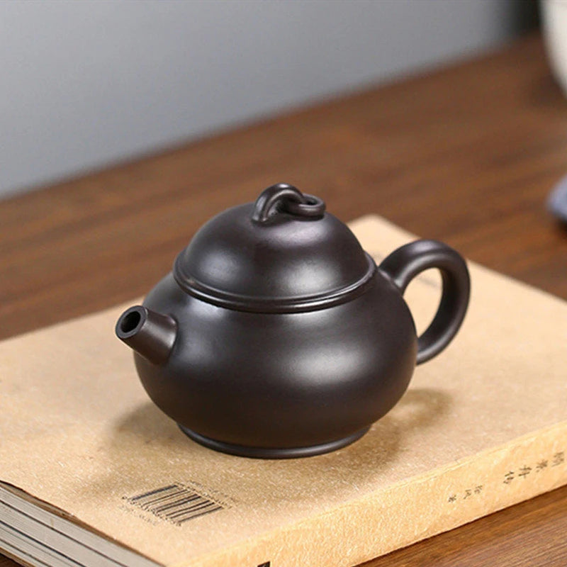 Chinese Yixing Purple Clay Teapots Raw Ore Black Mud Handmade Pot Household Beauty Tea Infuser Tradition Zisha Tea Set 190ml