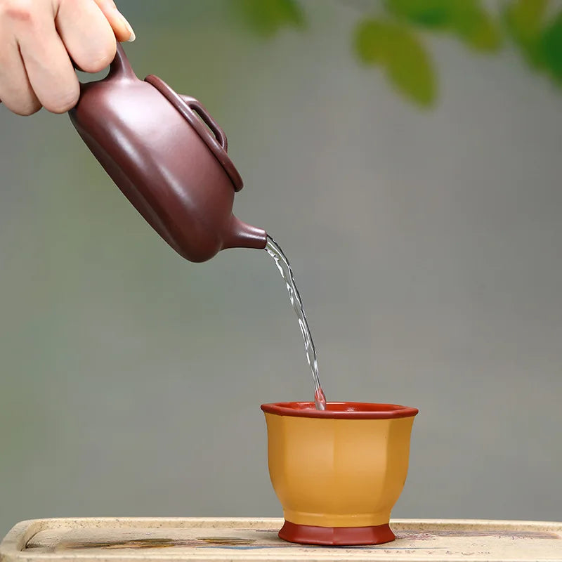 Chinese Yixing Raw Ore Zhu Mud Tea Pot Filtration Kettle Handmade Purple Clay Teapots Zisha Teaware Supplies Tea Set 230ml