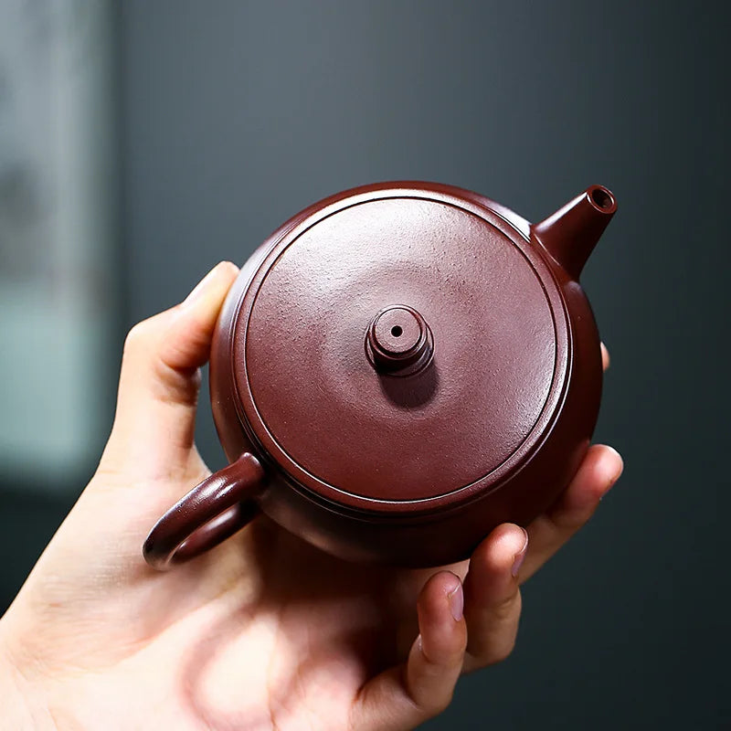 Chinese Yixing Raw Ore Zhu Mud Tea Pot Filtration Kettle Handmade Purple Clay Teapots Zisha Teaware Supplies Tea Set 220ml