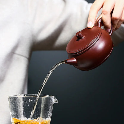 Chinese Yixing Raw Ore Zhu Mud Tea Pot Filtration Kettle Handmade Purple Clay Teapots Zisha Teaware Supplies Tea Set 220ml