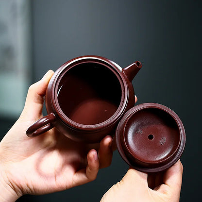 Chinese Yixing Raw Ore Zhu Mud Tea Pot Filtration Kettle Handmade Purple Clay Teapots Zisha Teaware Supplies Tea Set 220ml
