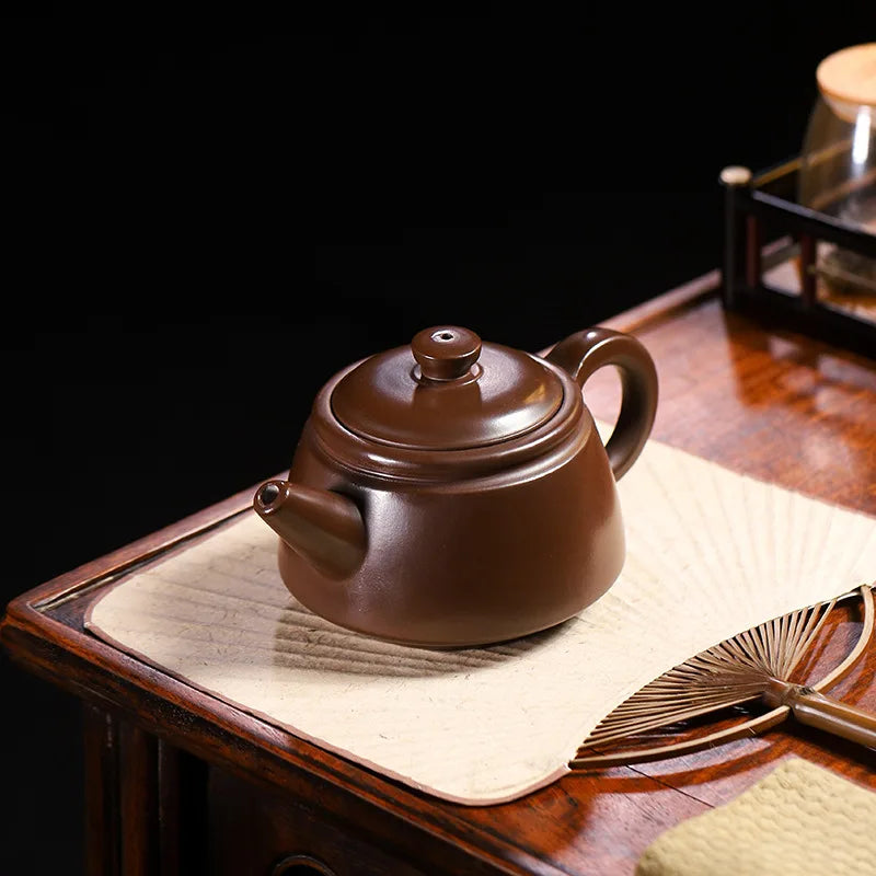 Chinese Yixing Raw Ore Zhu Mud400cc  Tea Pot Filtration Kettle Handmade Purple Clay Teapots Zisha Teaware Supplies Tea Set