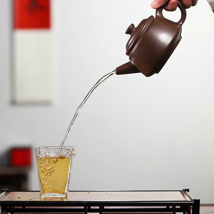 Chinese Yixing Raw Ore Zhu Mud400cc  Tea Pot Filtration Kettle Handmade Purple Clay Teapots Zisha Teaware Supplies Tea Set