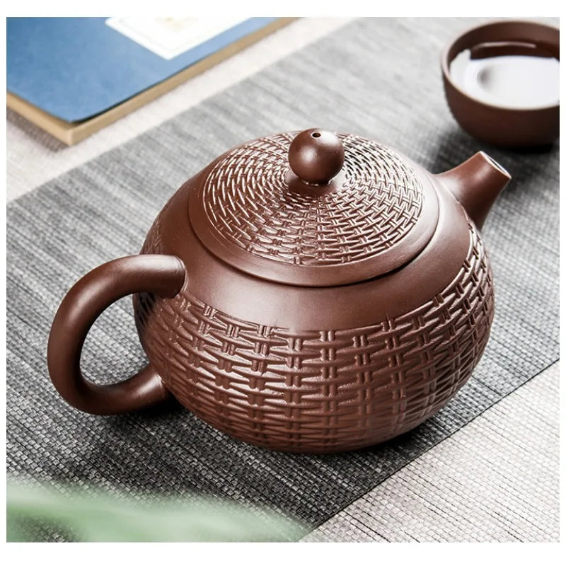 Chinese Yixing Tea Pot Large Capacity Purple Clay Xishi Filter Teapot Beauty Kettle Raw Ore Handmade Tea Set Authentic Drinkware