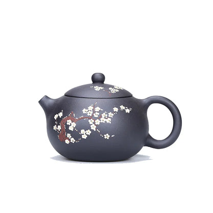 Chinese Yixing Teapot Purple Clay plum blossom Xishi Pot Handmade Unique Shape Pot Kettle Home Dahongpao Oolong Tea Tea Set