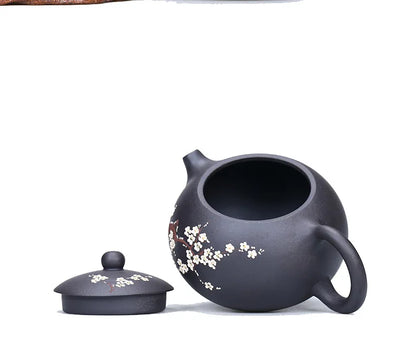 Chinese Yixing Teapot Purple Clay plum blossom Xishi Pot Handmade Unique Shape Pot Kettle Home Dahongpao Oolong Tea Tea Set