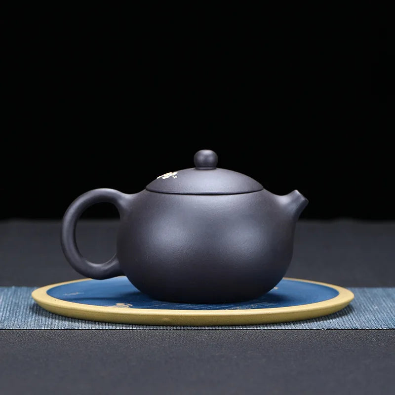 Chinese Yixing Teapot Purple Clay plum blossom Xishi Pot Handmade Unique Shape Pot Kettle Home Dahongpao Oolong Tea Tea Set