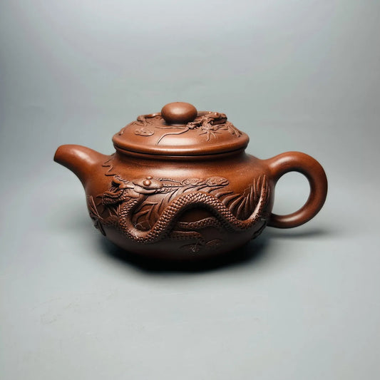 Chinese Yixing Zisha Clay Teapot  Antique Dui Long Pot Shi Dabin 400ml