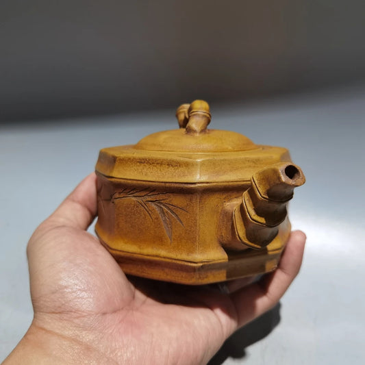 Chinese Yixing Zisha Clay Teapot  Bafang Bamboo Section Pot Chen Mingyuan 380ml
