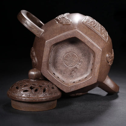 Chinese Yixing Zisha Clay Teapot  Bafang Linglong Pot Jinding trademark 500ml