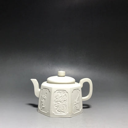 Chinese Yixing Zisha Clay Teapot  Bafang Plum Orchid Bamboo ju Pot  Guan Deyan 250ml