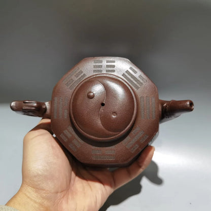 Chinese Yixing Zisha Clay Teapot  Bagua Pot Gu Jingzhou Raw Ore Purple Mud 360ml