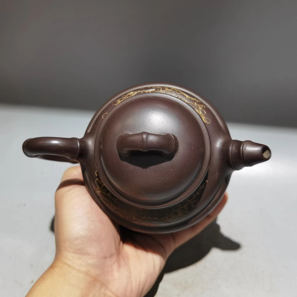 Chinese Yixing Zisha Clay Teapot  Bamboo Rhyme Pot Li Baozhen 380ml