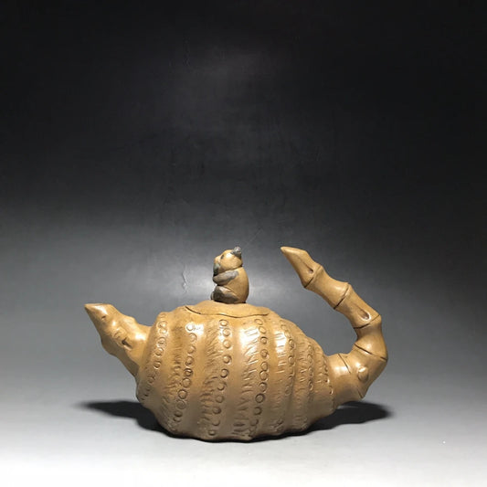 Chinese Yixing Zisha Clay Teapot  Bamboo Shoot Panda Pot  Chen Mingyuan 450ml