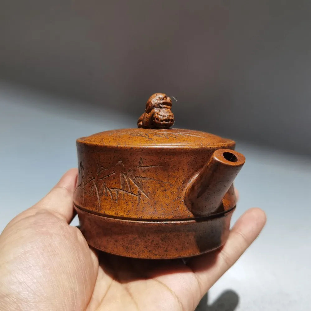 Chinese Yixing Zisha Clay Teapot  Bamboo joint Pot Gu Jingzhou 200ml
