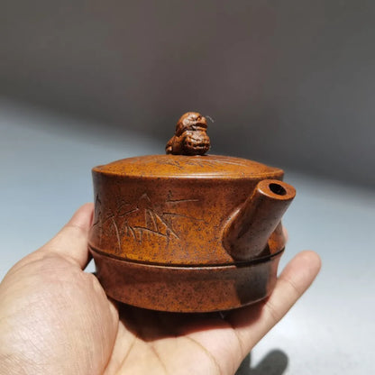 Chinese Yixing Zisha Clay Teapot  Bamboo joint Pot Gu Jingzhou 200ml