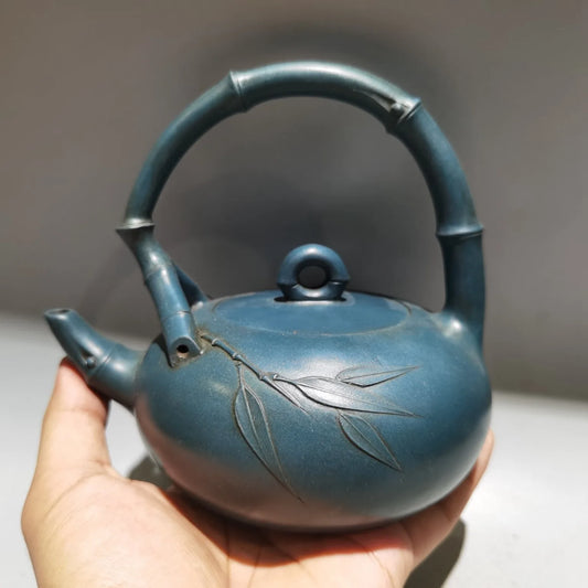 Chinese Yixing Zisha Clay Teapot  Bamboo joint lifting beam Pot Gao Jianfang 300ml