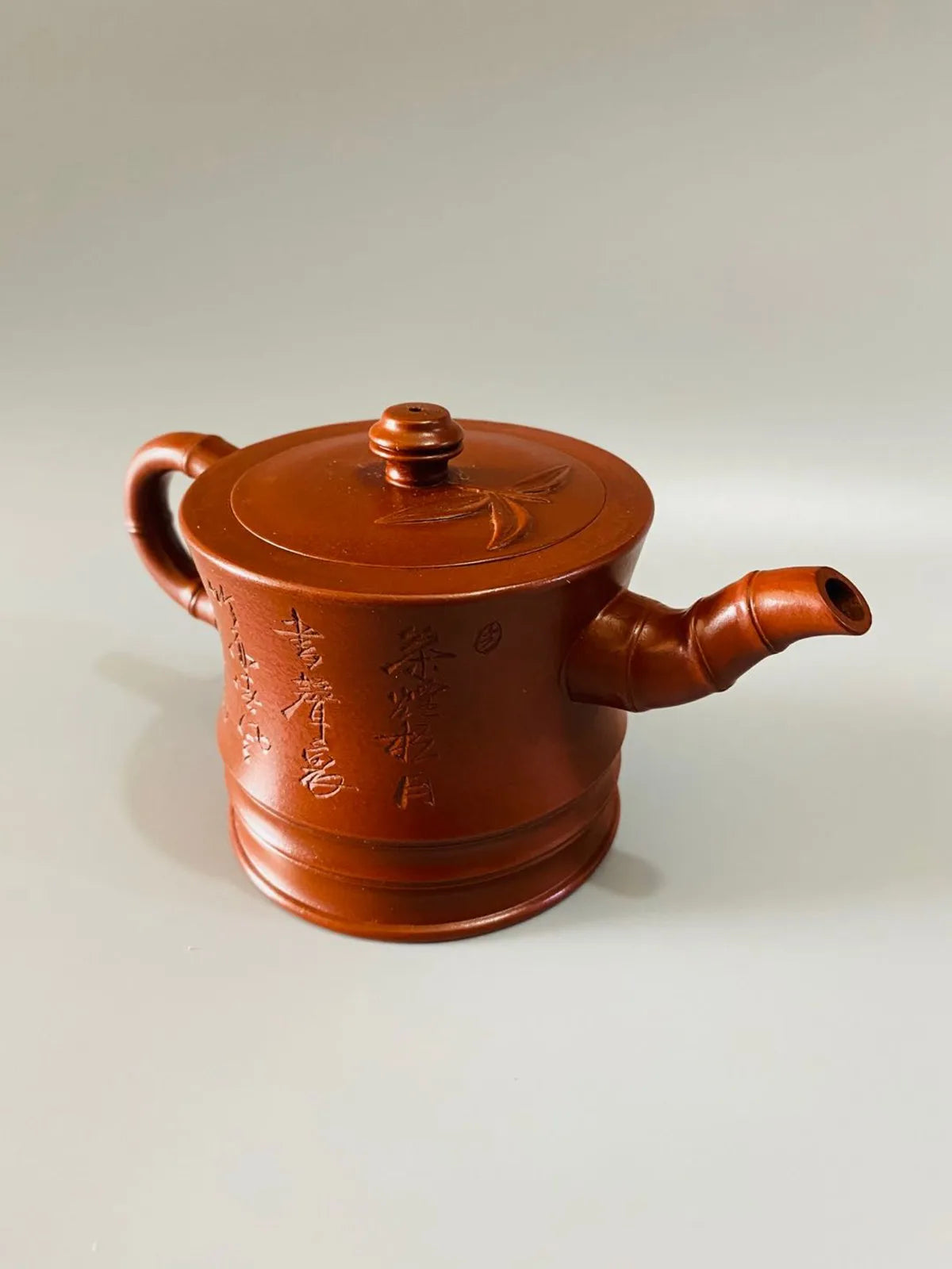 Chinese Yixing Zisha Clay Teapot  Bamboo joint teacup Pot  Wang Guowang 280ml