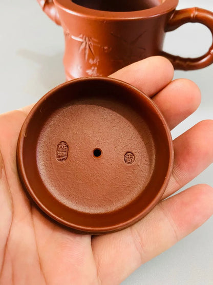 Chinese Yixing Zisha Clay Teapot  Bamboo joint teacup Pot  Wang Guowang 280ml