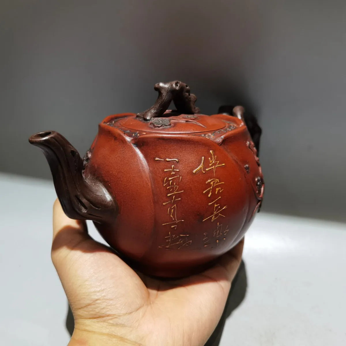 Chinese Yixing Zisha Clay Teapot  Bowl Plum Pot Chen Mingyuan 450ml