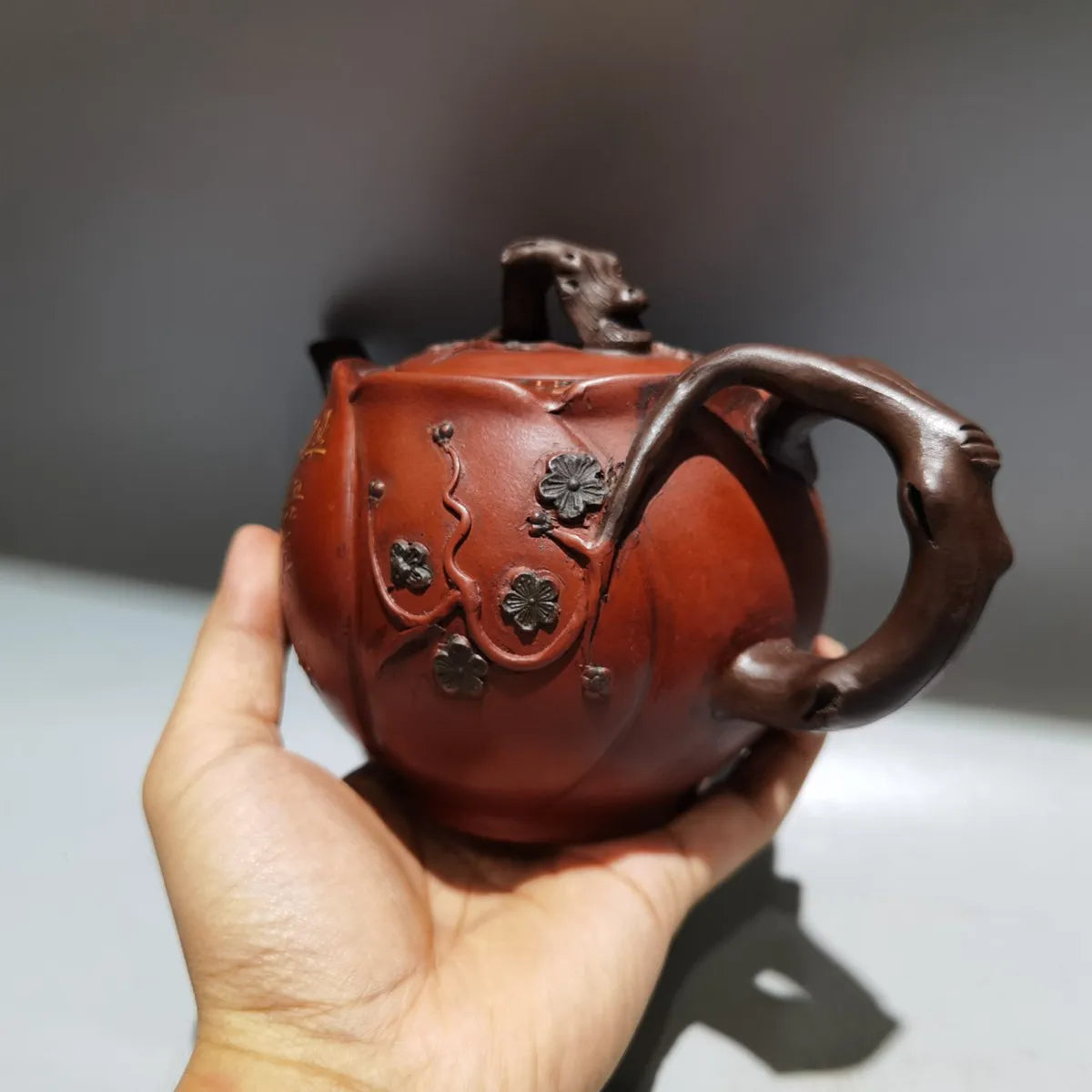 Chinese Yixing Zisha Clay Teapot  Bowl Plum Pot Chen Mingyuan 450ml