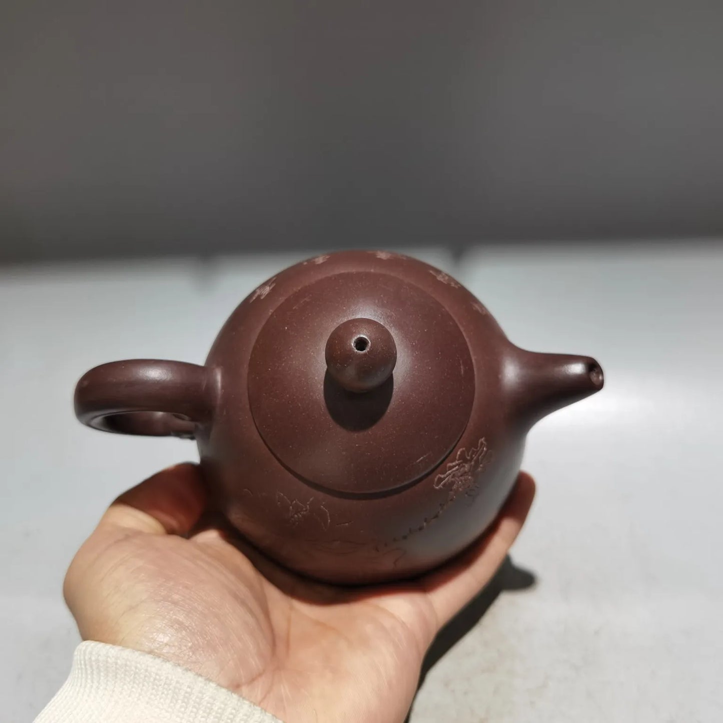 Chinese Yixing Zisha Clay Teapot  Carved word Pot Gu Jingzhou 360ml