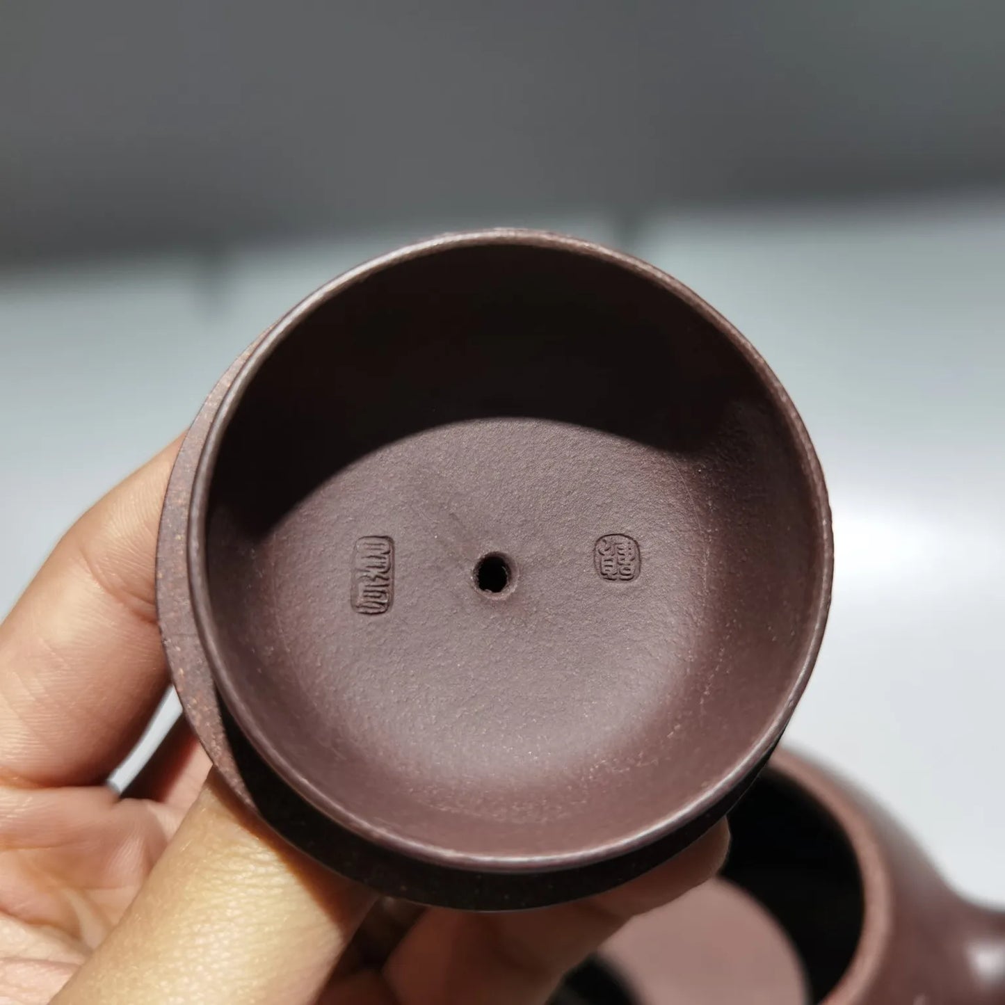 Chinese Yixing Zisha Clay Teapot  Carved word stone ladle Pot Gu Jingzhou 360ml