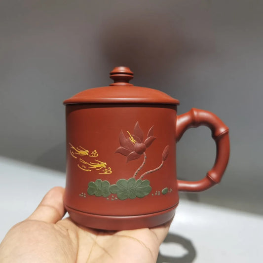 Chinese Yixing Zisha Clay Teapot  Clay Painted Tea Cup Wang Xuekun 320ml