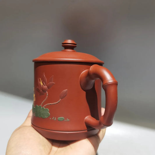 Chinese Yixing Zisha Clay Teapot  Clay Painted Tea Cup Wang Xuekun 320ml