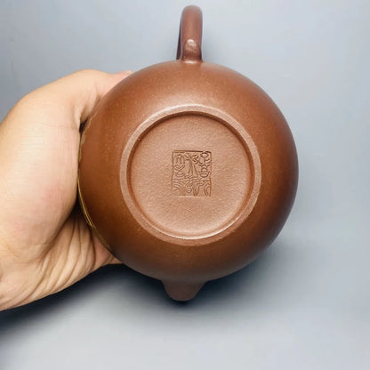 Chinese Yixing Zisha Clay Teapot  Clay painted chrysanthemum Pot Gu Jingzhou 360ml