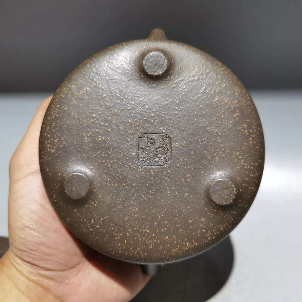 Chinese Yixing Zisha Clay Teapot  Clay painted stone ladle Pot  Fuji 300ml