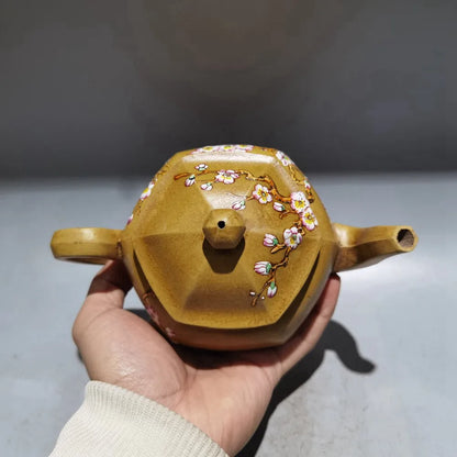Chinese Yixing Zisha Clay Teapot  Colored Hexagonal Pot Fan Xu 450ml