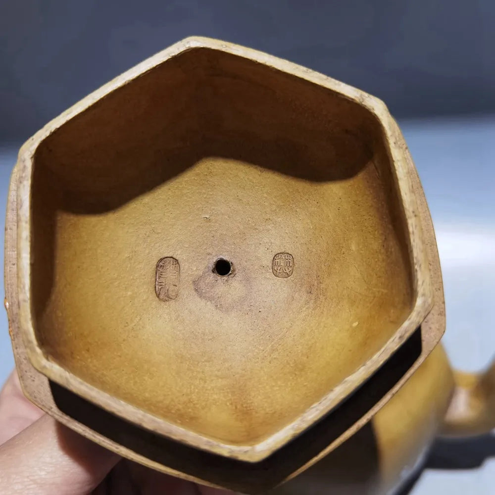 Chinese Yixing Zisha Clay Teapot  Colored Hexagonal Pot Fan Xu 450ml