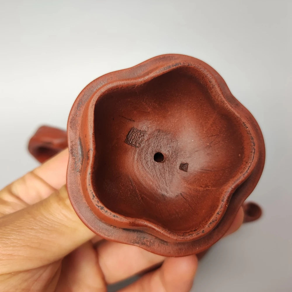 Chinese Yixing Zisha Clay Teapot  Colored Shanghe Peach Pot Jiang Rong 350ml