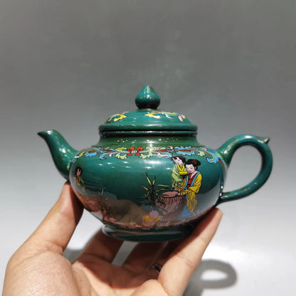 Chinese Yixing Zisha Clay Teapot  Colored Smiling Sakura Pot Gu Jingzhou 300ml