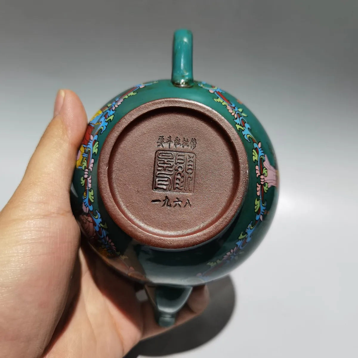 Chinese Yixing Zisha Clay Teapot  Colored Smiling Sakura Pot Gu Jingzhou 300ml