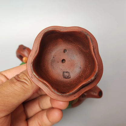 Chinese Yixing Zisha Clay Teapot  Colored Squirrel Grape Pot Jiang Rong 350ml
