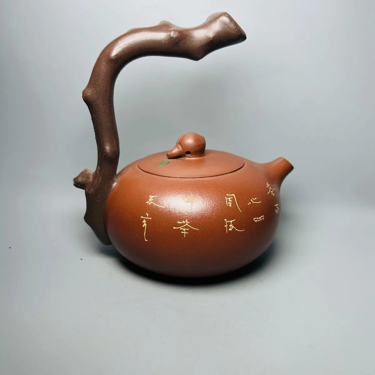 Chinese Yixing Zisha Clay Teapot  Curved handle Longevity peach Pot  Zhu Kexin 360ml