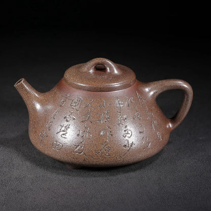 Chinese Yixing Zisha Clay Teapot Di Caoqing Mud Kiln Transformation Shipiao Pot Cheng Shouzhen 450ml