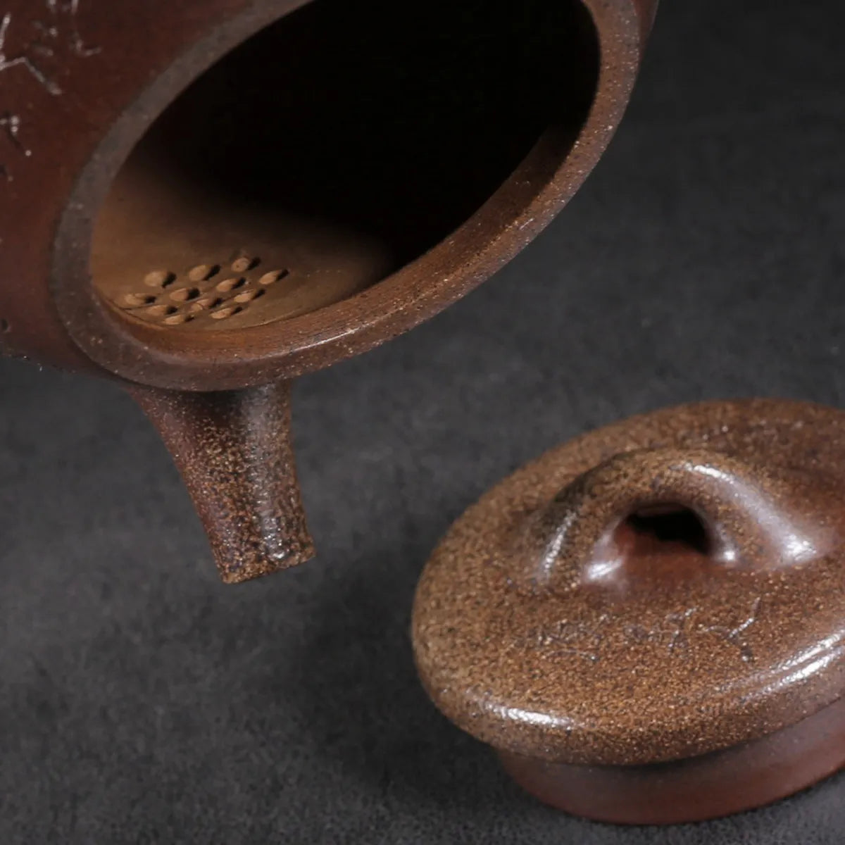 Chinese Yixing Zisha Clay Teapot Di Caoqing Mud Kiln Transformation Shipiao Pot Cheng Shouzhen 450ml