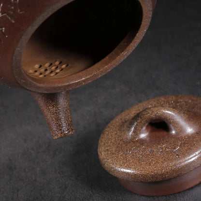 Chinese Yixing Zisha Clay Teapot Di Caoqing Mud Kiln Transformation Shipiao Pot Cheng Shouzhen 450ml
