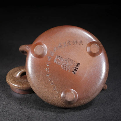 Chinese Yixing Zisha Clay Teapot Di Caoqing Mud Kiln Transformation Shipiao Pot Cheng Shouzhen 450ml