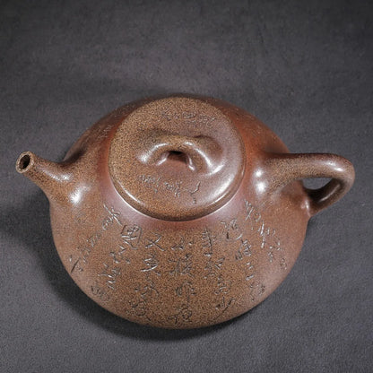 Chinese Yixing Zisha Clay Teapot Di Caoqing Mud Kiln Transformation Shipiao Pot Cheng Shouzhen 450ml