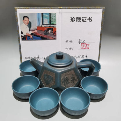 Chinese Yixing Zisha Clay Teapot  Diamond set Pot Gu Jingzhou 380ml