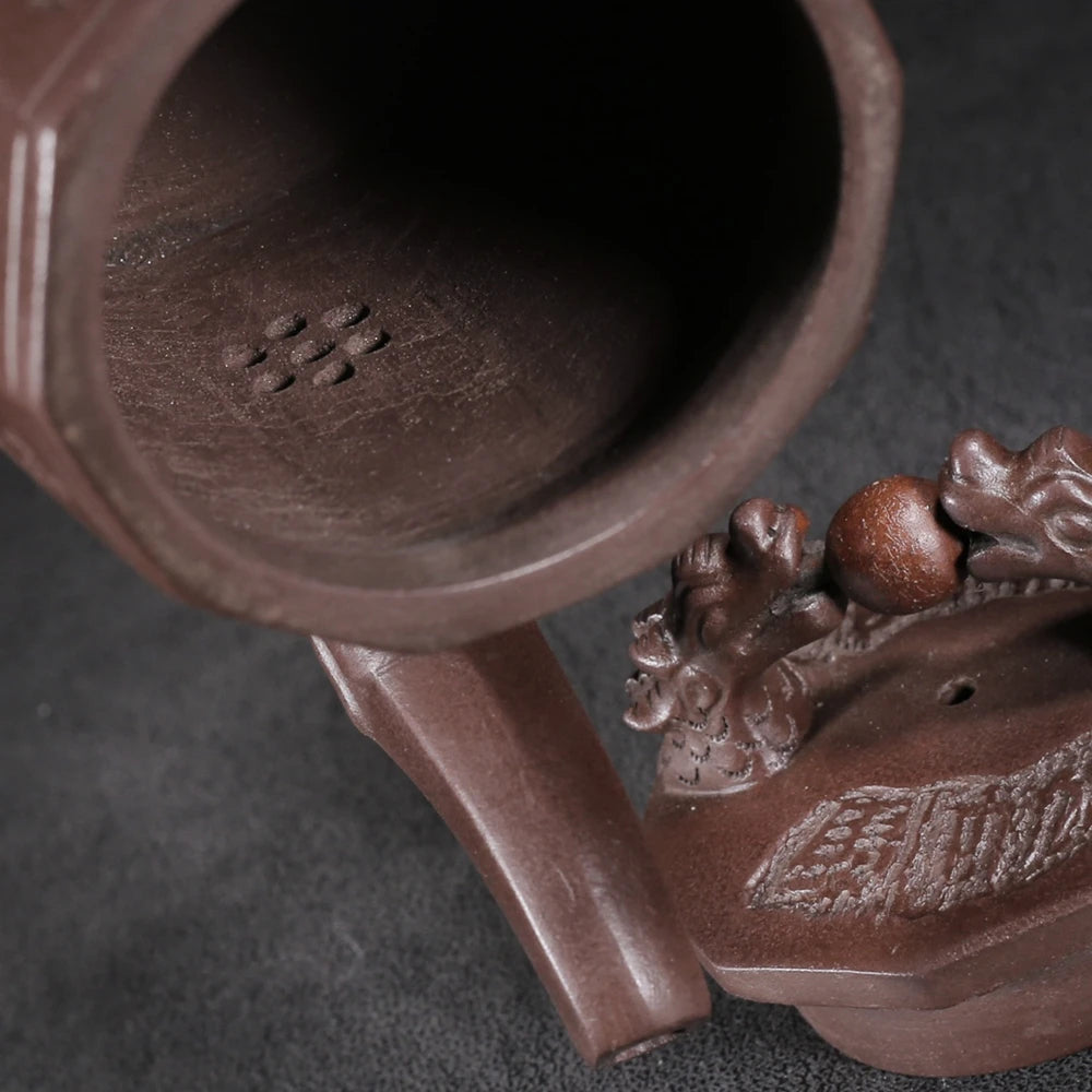 Chinese Yixing Zisha Clay Teapot  Double Dragon Playing Pearl Pot  Gu Jingzhou 300ml