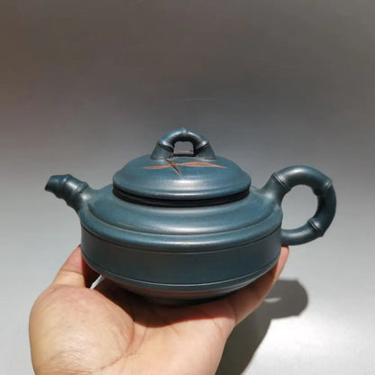 Chinese Yixing Zisha Clay Teapot  Double color bamboo leaf Pot  Gu Jingzhou 400ml